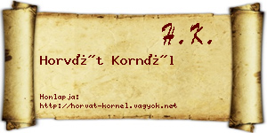 Horvát Kornél névjegykártya