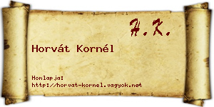 Horvát Kornél névjegykártya
