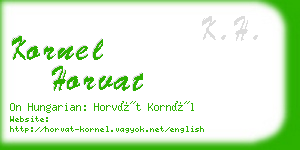 kornel horvat business card